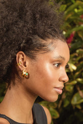 Silver Plump Ear Cuff, Yellow Gold Plating + Star Fish Gift